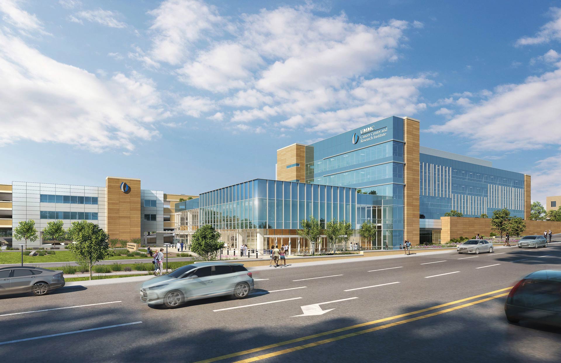Rendering of the new Cancer Center and Research Institute building